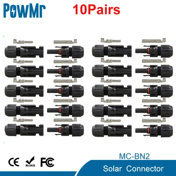Nyeste 10 Par PV-Stik Solar Stik Solar Panel Mandlige & Kvindelige Stik til Solar System Vandtæt 1000V