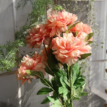 Kunstig Blomst 90CM 3Heads Pæon Til Home Wedding Party Udsmykning DIY Blomst Væg Tilbehør Fotografering Rekvisitter Silke Blomster