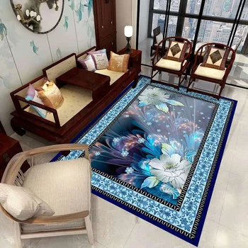 Traditionel Kinesisk Klassisk Blomstret Trykt Tæpper til soveværelset Udendørs Rektangel Dekoration Område Tæppe Tæpper til Hjemmet Stue