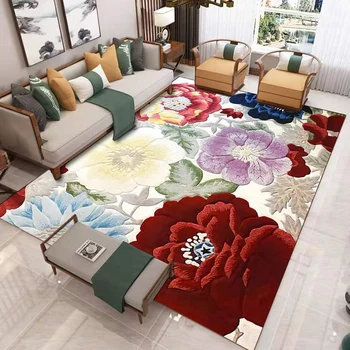 Traditionel Kinesisk Klassisk Blomstret Trykt Tæpper til soveværelset Udendørs Rektangel Dekoration Område Tæppe Tæpper til Hjemmet Stue