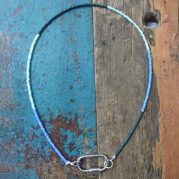 Blå perler kort halskæde fashion vilde udsøgt spiral spænde vedhæng hals tilbehør mand kvinder sommer smykker gaver 2020