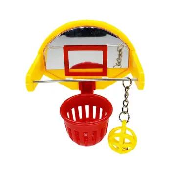 Sjove Papegøje Fugle Legetøj Mini Basketball Hoop Rekvisitter Parakit Bell Bolden Tyggelegetøj Pet Supplies