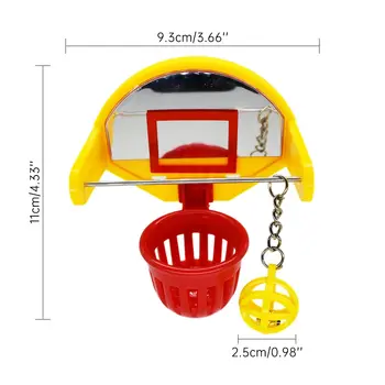 Sjove Papegøje Fugle Legetøj Mini Basketball Hoop Rekvisitter Parakit Bell Bolden Tyggelegetøj Pet Supplies