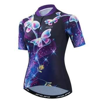 2021 Trøje Kvinder Cykel, Mountain Road MTB Top Maillot Cykel-Shirt Kort Ærme Racing Team Bluse Kvinder Hvid Lilla