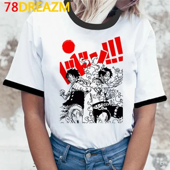 Japansk Animationsfilm Et Stykke Harajuku T-Shirt til Kvinder Sjove Tegneserie Ruffy Zoro Grafisk T-shirt Ullzang Tshirt 90'erne Cool Top Tees Kvindelige