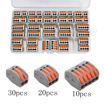 Wire Stik klemrække Sæt Genanvendeligt Elektriske Kabel-hurtig stik universal kompakt terminal plug-in0.08-2.5mm2 Kits