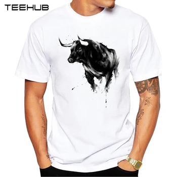 2019 TEEHUB Mænds Mode Bull Trykt kortærmet T-Shirt-Nyhed O-neck Design Toppe Cool Tee Desgin