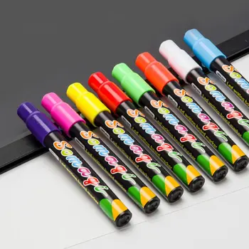 8 Farver Highlighter med Fluorescerende Væske Kridt Markør Neon Pen Til LED-tavle Tavle Glas Male Graffiti Kontor Su