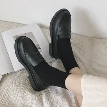 Sort blød søster små læder sko kvindelig Britisk stil flade sko 2020 foråret og sommeren nye retro Japansk jk uniform sko