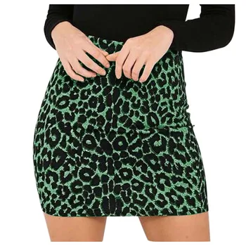 Kvinder leopard nederdel med høj talje, sexede blyant bag hip mini nederdel natklub charmerende lille vildkat fashion girl-mini-skirt