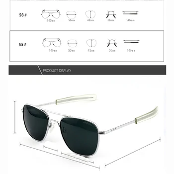 Pilot i USA.RE Solbriller Mænd Top Kvalitet Brand Designer RANDOLPH AGX Hærdet Glas Linse AO Sol Briller Mandlige TJ116