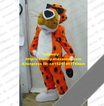 Fashional Orange Chester Cheetos Gepard, Leopard Panther Pard Maskot Kostume Med Lange Skæg Hvid Mave, Tynd Hale Nej 1846 FS