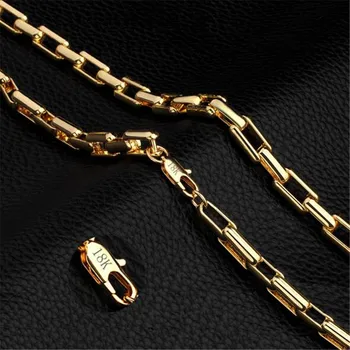 Nye kreative 9MM tyk kæde halskæde Mænds dominerende boutique smykker 50CM lang, Guld 18 K kæde