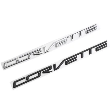 3D Stereo Corvette Breve Navneskilt Logo Klistermærke Til Chevrolet Kuffert Emblem Bagklap Decals Sølv Sort Erstatte Tilbehør