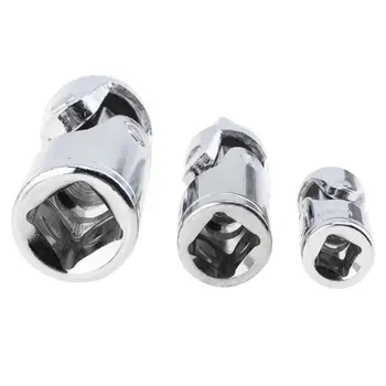 3pcs/masse Socket Anden Størrelse 1/2 i 1/4in 3/8in Universal Joint Stik Adapter Bendy Knoer værktøjskasse Socket Udvidelse