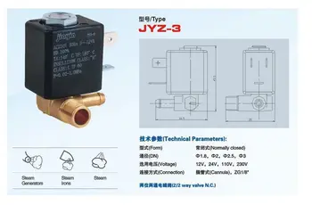 Oprindelse JYZ-3 Normalt Lukket N/C AC 230V G1/8' Messing Strygejern Damp Vand 2 Position 2-Vejs Elektromagnetisk Magnetventil