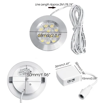 4stk LED Downlight Spotlight 3W Rund Forsænket Loft Lampe 12V LED Indvendig Belysning For RV Autocamper Campingvogn, Båd