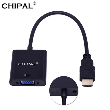 CHIPAL Til HDMI til VGA Converter Adapter med 3,5 mm Audio Kabel + USB-Strømforsyning til Xbox 360, PC Computer til en HDTV-Skærm