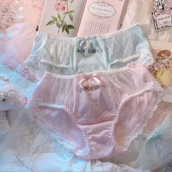 Nye Kawaii Undertøj Sexet Japansk Trusser G-Streng Undertøj Til Kvinder, Piger Gennemsigtige Trusser Blå Pink Lolita Hofteholder Og G-Streng Ddlg