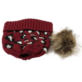 Vinteren Kvindelige Pels Pom Poms Hat Vinter Hat Til Kvinder, Piger Leopard Hat Strikkede Huer Kasket Hat Tykke Kvinder Skullies Huer #98
