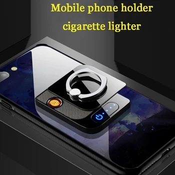 Kreative Lysere Ring USB-Opladning af Mobiltelefon Holder Elektriske Bærbare Retro Søde Lysere Mænd Gave Dropship Leverandører