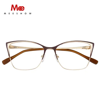 Meeshow Nye Design Metal Frame Briller Kvinder Titanium Legering Cat Eye Briller Optisk Ramme Nærsynethed Kvindelige Recept Briller
