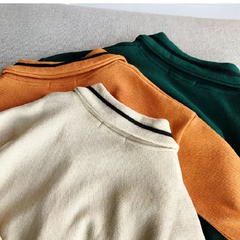 2019 Foråret Efteråret langærmet ensfarvet Polo t-Shirts til Drenge, Piger Bomuld, Tyk Peter-Pan-Collar Børn Polo Shirt, Toppe LZ173