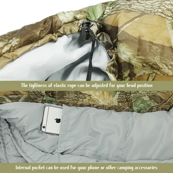 Offentlig Sovepose Mumie Ultra Light Adult Bærbare Camping Vandring Tasker, Soveposer 3 sæsoner 1,5 kg dovne taske Nye ankomst