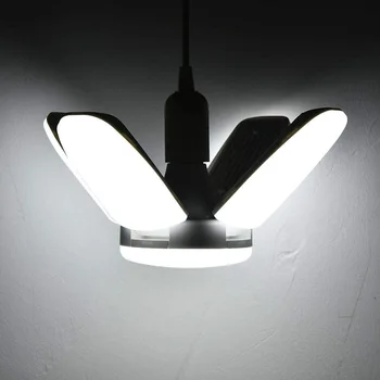 LED Loft Lampe 60W E27/E26 Super Lyse Arbejdslygter Deformerbare Garage Lys med Fire Sammenklappelige Fan Blade Pendel