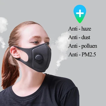 Coslony 1stk Anti Pollution Maske ansigtsmaske støvmaske PM2.5 Activated Carbon Filter Sæt Kan Vaskes Genanvendelige Munden Masker