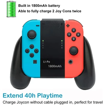 Glæde Con Opladning Greb med 1800mAh Batteri 2-i-1 Comfort Grip for Nintendo Skifte Glæde-Con Controller Joycon Oplader med kabel