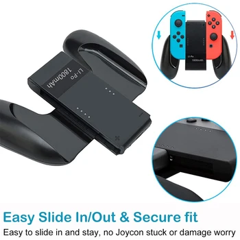 Glæde Con Opladning Greb med 1800mAh Batteri 2-i-1 Comfort Grip for Nintendo Skifte Glæde-Con Controller Joycon Oplader med kabel
