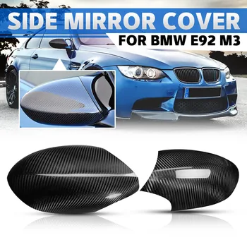 1 Par Ægte Carbon Fiber Bil Side Spejl Cover Caps Add-on bakspejlet Dække Trim Shell Til BMW E92 E93 M3 2Dr Model