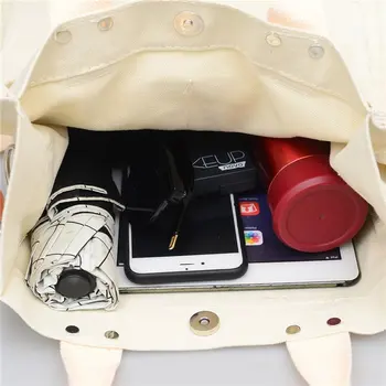 Kvinders taske Lærred Solid Vintage Spand Skulder Tasker koreanske Rejse taske Enkle stil skoletaske