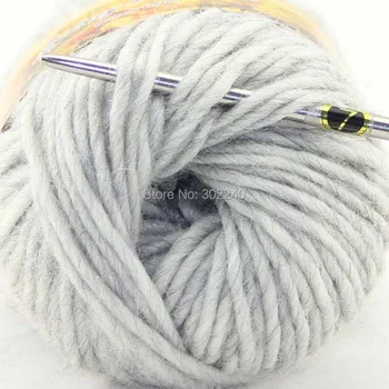 Masse af 1 fed x 50g Chunky Hånd Grove Knitting Scorer uld, garn, Sølv Grå 831