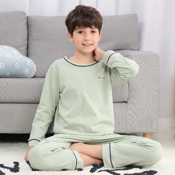 Teens Pyjamas med Lange Ærmer i Bomuld Pyjamas Store Børn Tøj Sæt Tegnefilm Drenge Nattøj, Pyjamas til Dreng 6 8 10 12 14 16 År