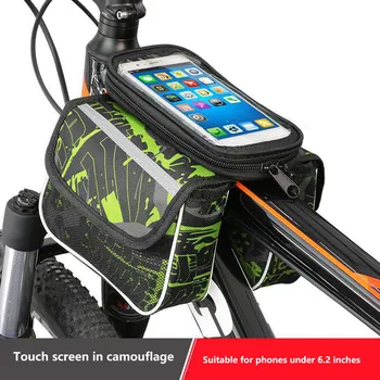 Touchscreen Taske Cykel Taske Regntæt Stor Kapacitet Frame Front Øverste Rør Cykling Taske 6.5 i Telefonen Tilfælde MTB Cykel Tilbehør