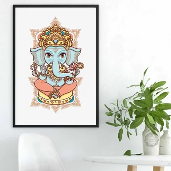 Hindu elefant hoved er Gud Lord Ganesh Kunst Lærred Kunst Udskriver Maleri Plakat Væggen Til stuen Hjem Dekorative quadro cuadros
