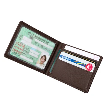 Mode Plaid mønster kørekort ærme Unisex Læder motorkøretøjer licens kørekort dække mænd er klippet kort holder