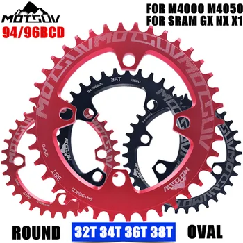 MOTSUV Cykel 94/96 MM Krank 32/34/36/38T Chainwheel Runde/Ovale 94/96BCD MTB Klinge for ALIVIO M4000 M4050 SramNX GX X1 krank