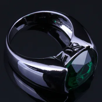 Romantisk Grønne Cubic Zirconia Sølv Forgyldt Ring V0617