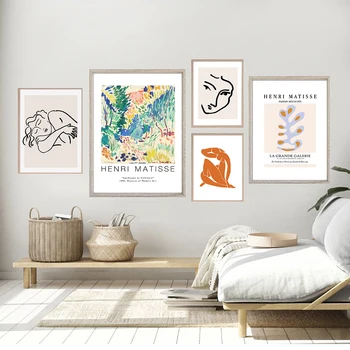Retro Abstrakt Krop Væg Kunst, Lærred Maleri Matisse Farverige Plante Plakat Og Print Af Billeder Til Stuen Nordic Home Decor