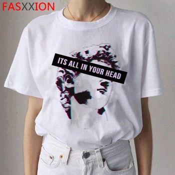 Sjove Michelangelos David Æstetiske femme T-Shirts Kvinder Ullzang Tegneserie T-shirt Grunge Grafisk Tshirt Mode Top Tees Kvindelige