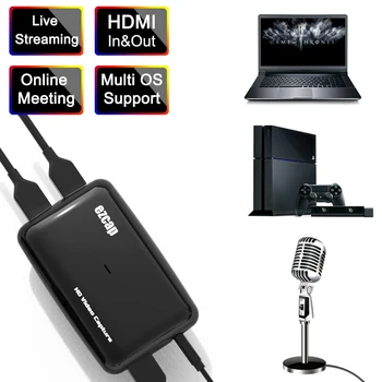 Ezcap301 Full HD 1080P 60fps TV Loop Out Mikrofon I Audio-Video Capture-Kort, HDMI-Til USB 3.0-Live-Streaming Plade Videocapture Box