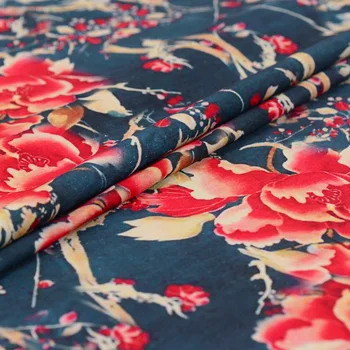 35mm tung silke, linned stof high-end retro silke stof digital udskrivning naturlige linned stof engros linned klud