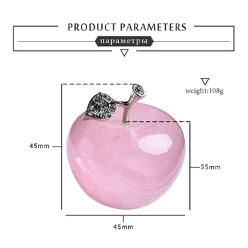 1PC naturlige rosa kvarts krystal rock apple hånd-udskåret reparation healing krystal bruges til hjemmet udsmykning DIY Julegave