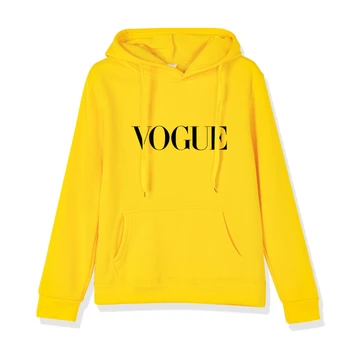 Vogue Brev Print Hættetrøjer Kvinder Sweatshirt Rund Hals Lange Ærmer Løs Hættetrøje med Hat Streetwear Varmen Hoody S-3XL Plus Størrelse