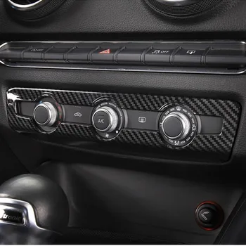 Carbon Fiber Farve Central Aircondition Knop Ramme Dekoration Dække Trim For Audi A3 8V-2018 ABS Tilbehør til Bilen