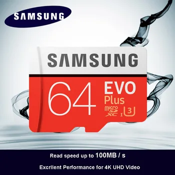 Original SAMSUNG Micro SD-kort 64 GB u3 Hukommelseskort EVO Plus 64GB Class10 TF Kort C10 80MB/S MICROSDXC UHS-1 Gratis Fragt