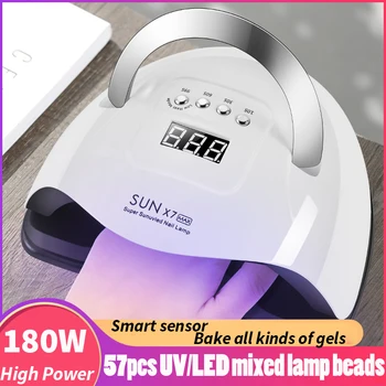 High Power SUNX7 ANTAL 180W 57LEDs Is Lampe til Negle UV-Lampe Infrarød Automatisk Sensing Manicure Tørretumbler Hærdning For Led-Lampe Negle